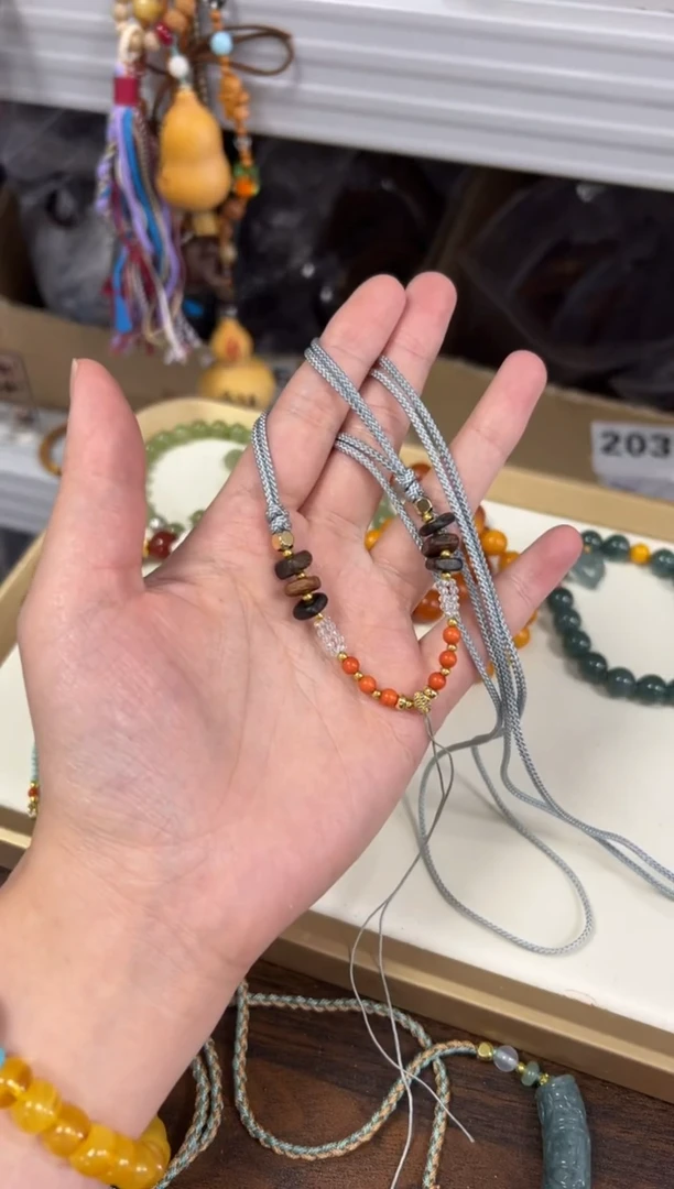 檀香木无事牌达拉干半成品绳子一条[1923]