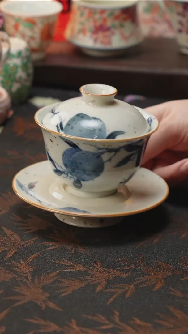 杯景德镇陶瓷杯碗柴烧多人