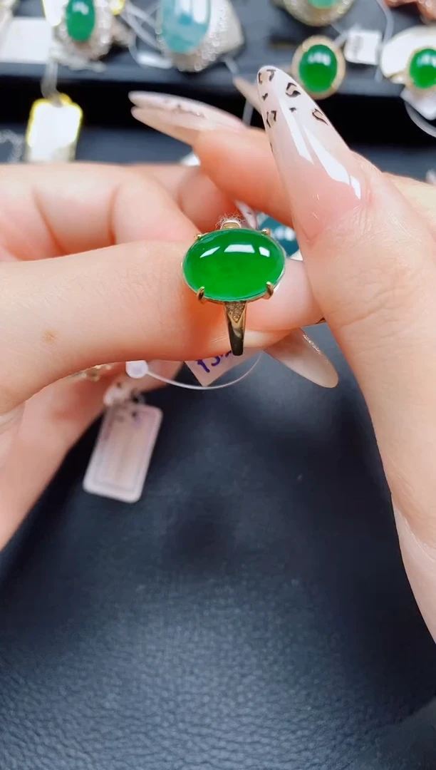 银S925镶嵌戒指翡翠翡翠