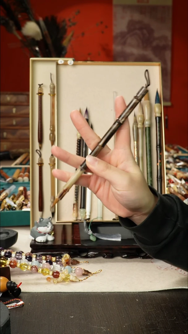 17号孤品高货毛笔链接 清水试笔 蘸墨不退