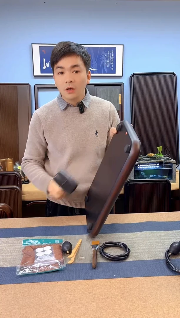 【闪购商品】凌龙黑色款式茶盘50*28*4