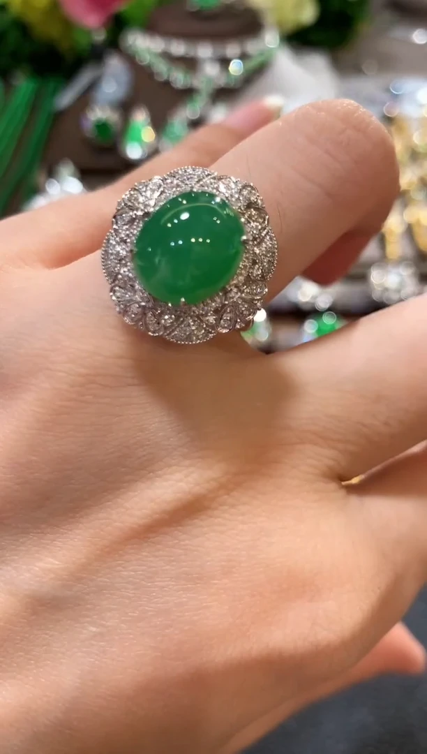 18K金镶嵌戒指翡翠z64多样性一件发货