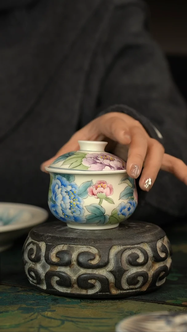 【闪购商品】初六好物分享@@牡丹盖碗