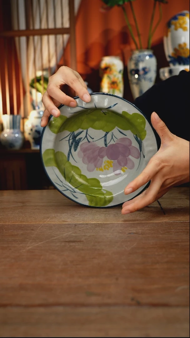 瓷片【简家甄选】景德镇设计师釉下手绘陶瓷餐具