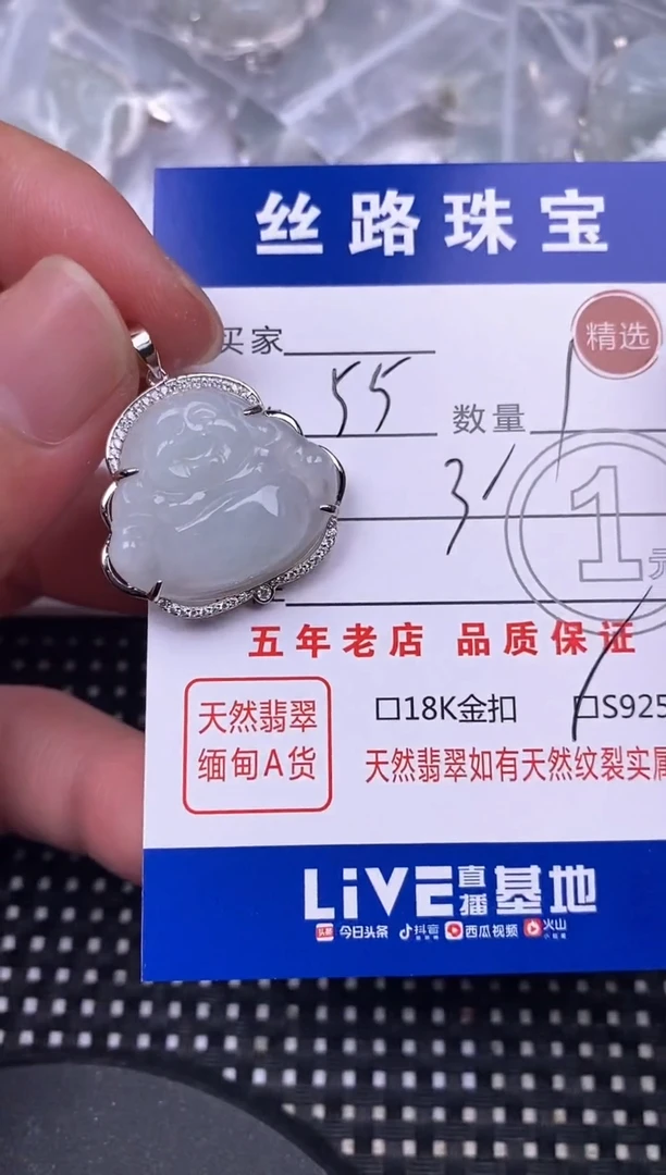 翡翠银S925镶嵌颈饰曾**有挂件