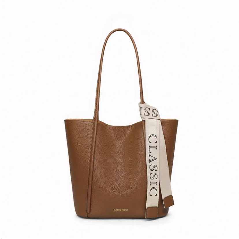 真皮女包大容量牛皮托特包时尚单肩包休闲百搭手提包90442