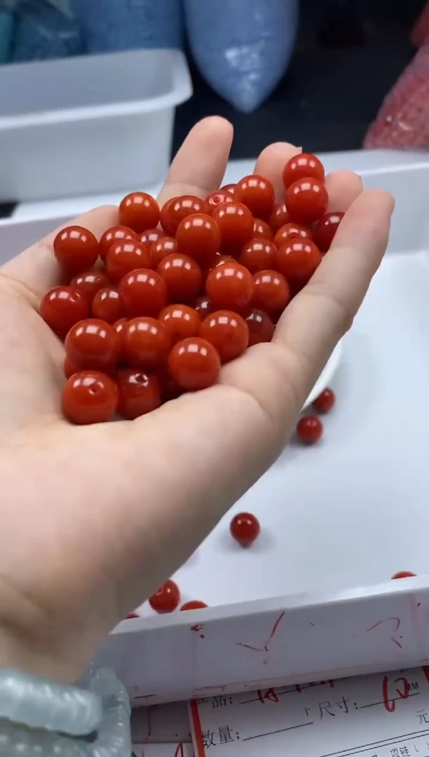 南红玛瑙未镶嵌颈饰W2186云南保山肉南红10MM*20颗