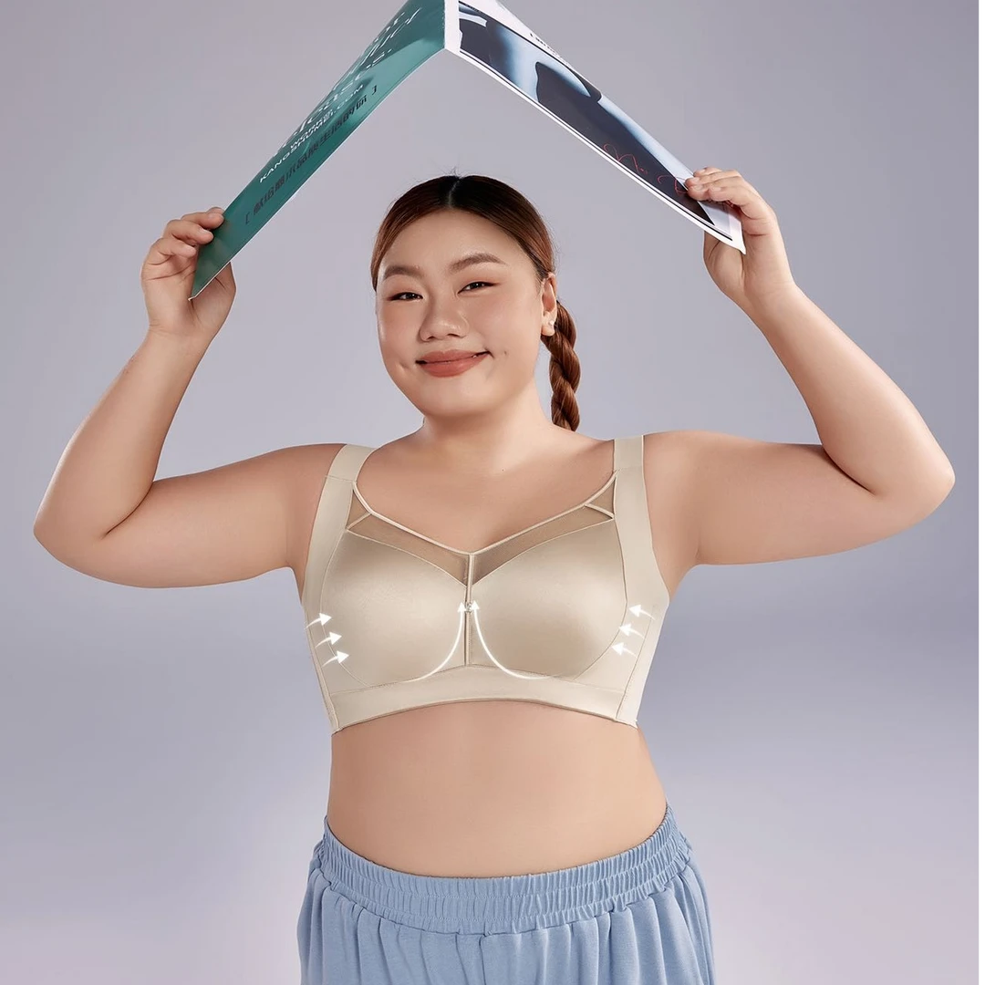 【高光面料】圆润无痕超薄显小全罩杯大码内衣