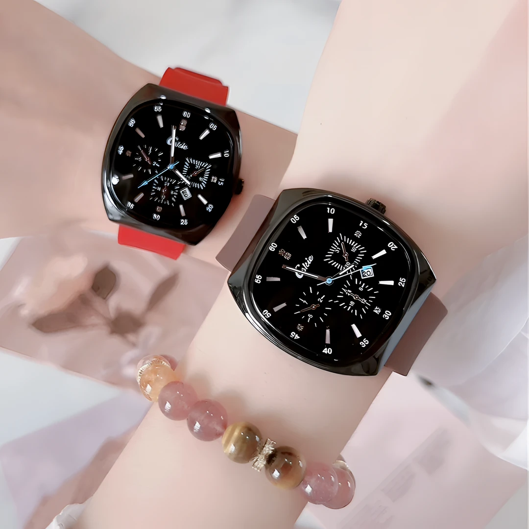 【升级高配版】男女同款硅胶手表休闲防水情侣石英表百搭学生腕表