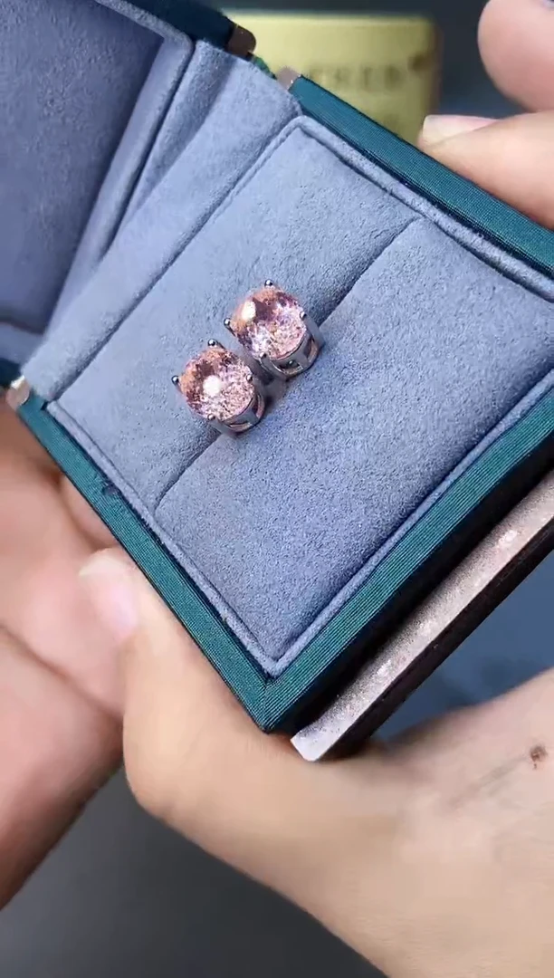 银S925镶嵌耳饰碧玺......