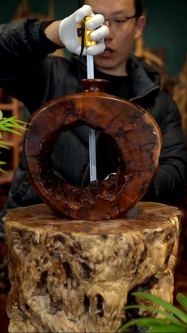 木雷击枣木平安瓶切片