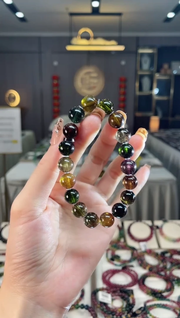 未镶嵌老矿碧玺黑美人单圈手串10mm+碧玺dan多样性发货一条