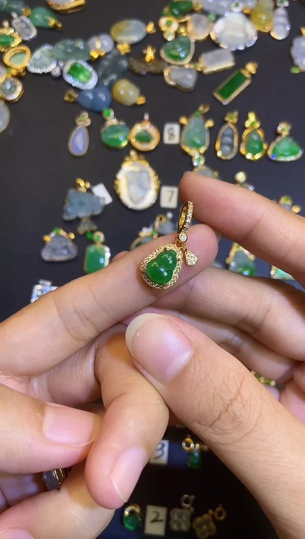 吊坠(不含链)银S925镶嵌翡翠1