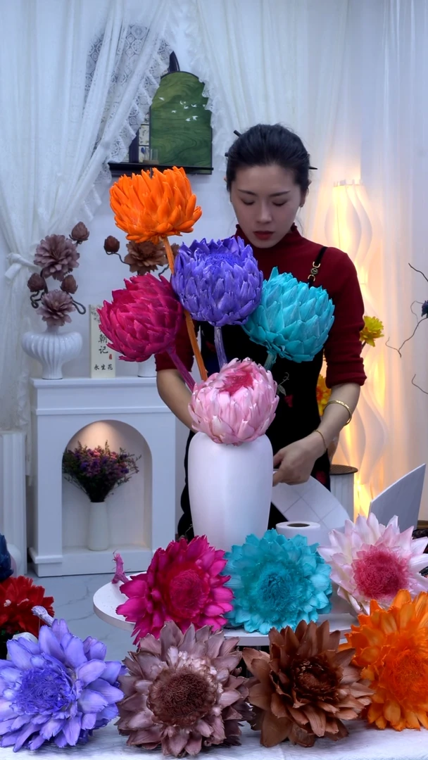 永生洋蓟爱马仕橙+紫罗兰+桃夭+亮玫粉+蒂芙尼蓝0177