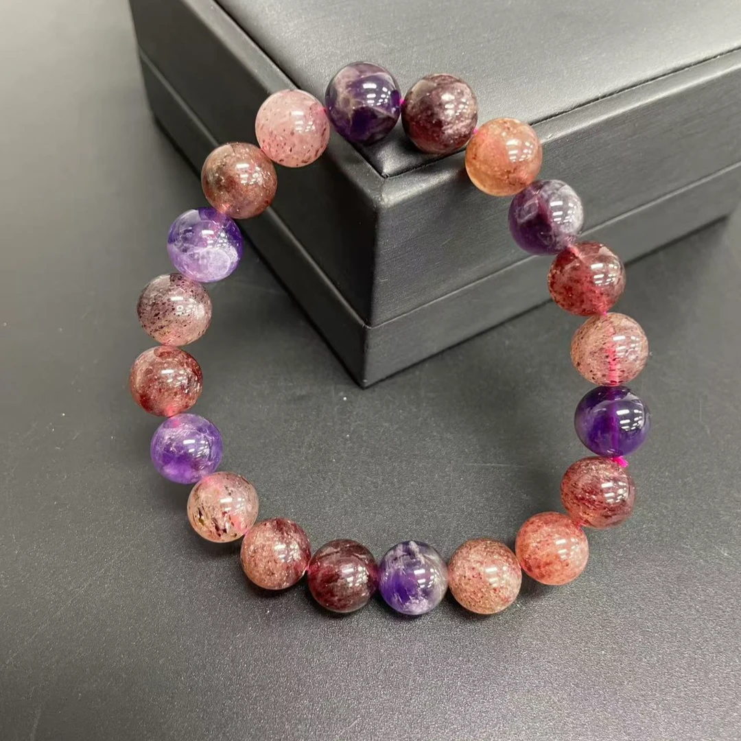 【小杰推荐】冰晶紫粉多色圆珠手链 （多样性发其一）20210