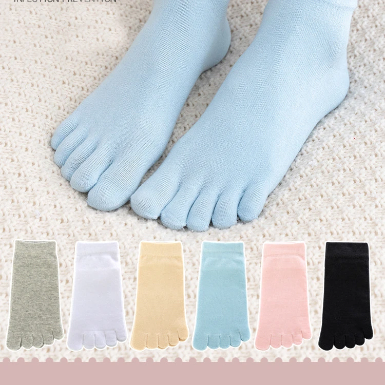 吸汗夏季女透气短筒防汗袜子运动袜分趾短袜防臭纯棉