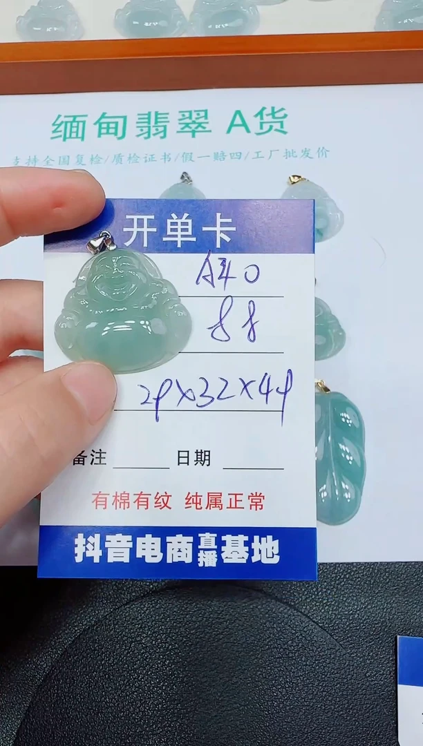 翡翠未镶嵌吊坠(赠链)A40