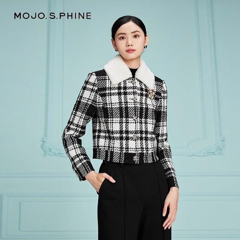 秋冬新款绵羊毛小香风短外套MJED19WJK009B11/zb