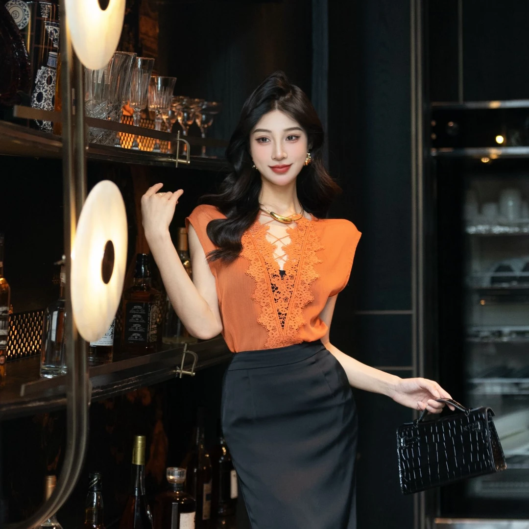 MD进进原创【日常浪漫】2025夏季百搭波点时尚黑白经典休闲衬衫上衣