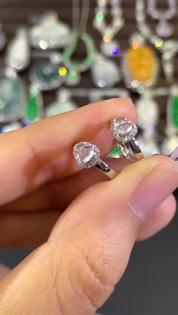 18K金镶嵌翡翠耳饰B9 多样性一件发货