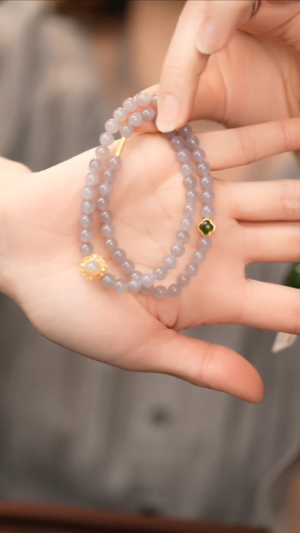 【闪购商品】和田玉手链银S925镶嵌±6mm和田玉手链