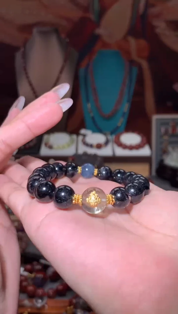 未镶嵌珠宝半成品水晶黑发利比亚DIY手串