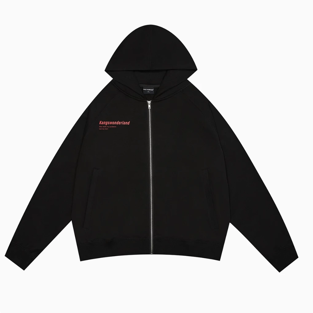 【王瑞昌田嘉瑞同款】Kangswonderland 轻奢开衫印花连帽情侣卫衣