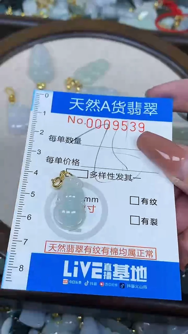 颈饰未镶嵌翡翠净货挂件-9539