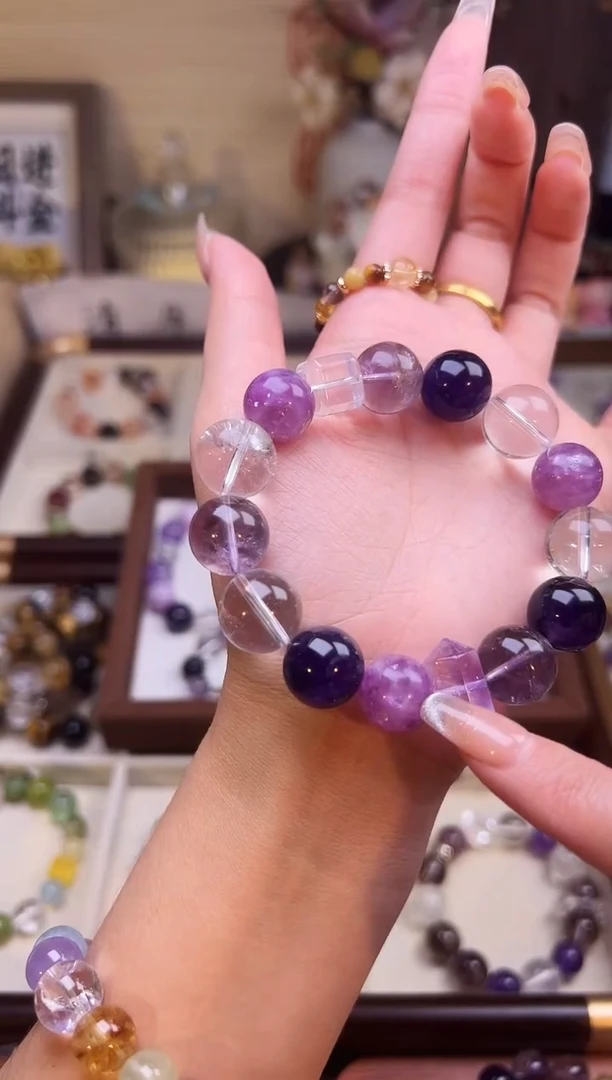 未镶嵌手串水晶紫水晶随型