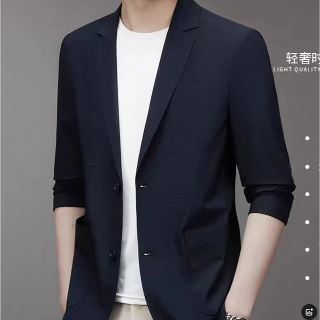 秋款通勤男士休闲时尚西服外套修身百搭韩版纯色商务88628
