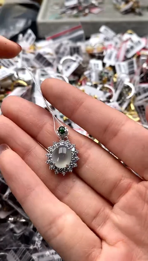 【闪购商品】翡翠戒指银S925镶嵌6666666    1