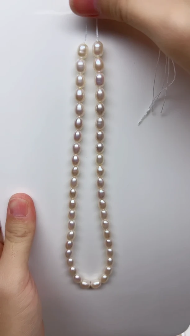 淡水珍珠未镶嵌项链极光白6-7mm