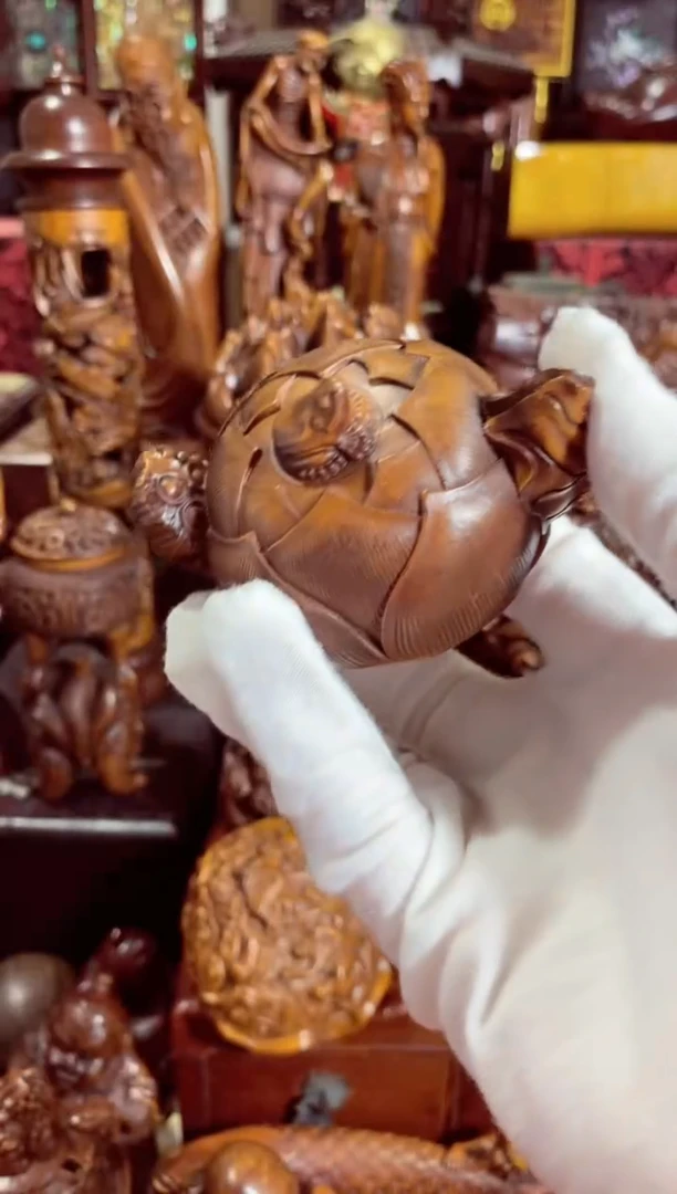 小叶黄杨小件荷花壶