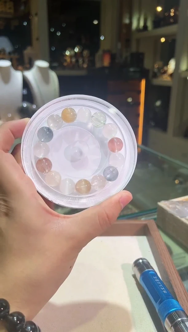 水晶手链未镶嵌13.7mm+婚纱彩兔毛（多样性发一）