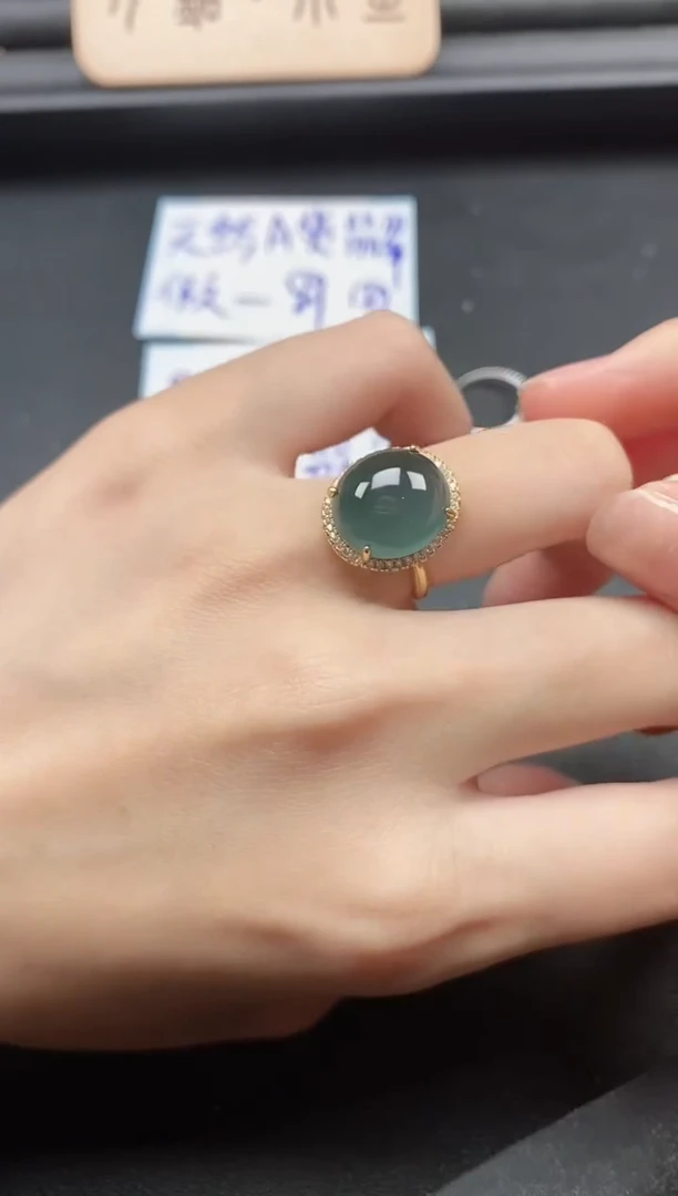 翡翠戒指银S925镶嵌51511
