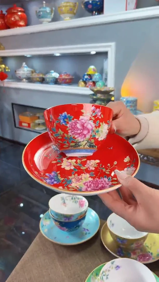 珐琅  8碗+8盘景德镇