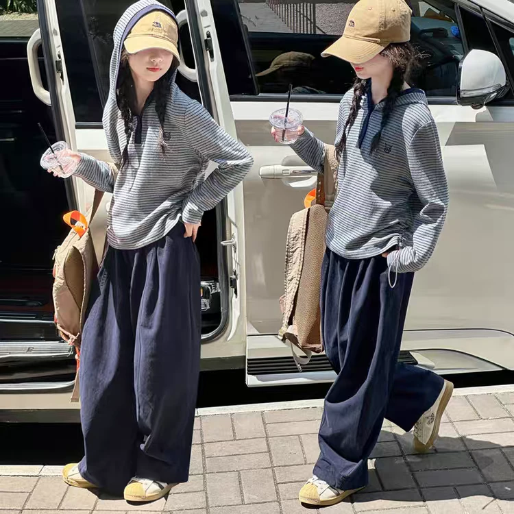【秋季新款】春秋套装韩版女童条纹套装