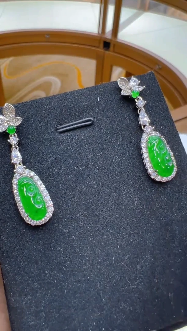 银S925镶嵌翡翠耳饰多样性团购发一件