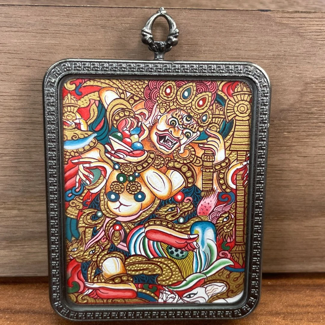 白六臂玛哈嘎拉唐卡热贡唐卡纯手绘