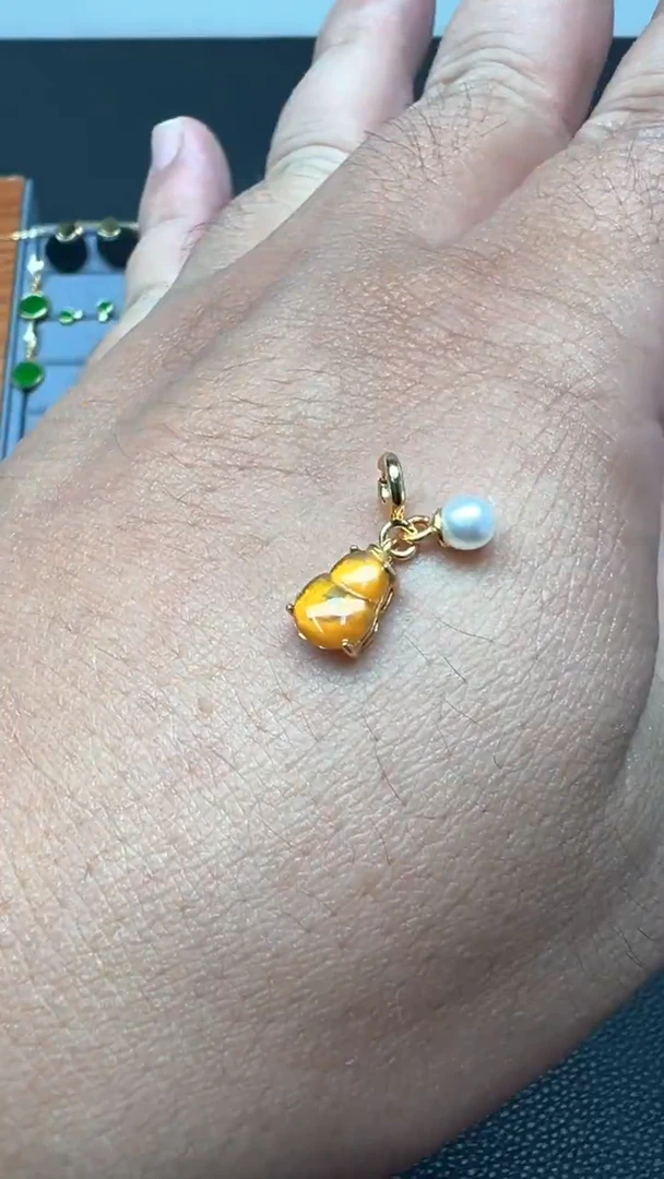 颈饰银S925镶嵌翡翠天然缅甸翡翠a货小葫芦