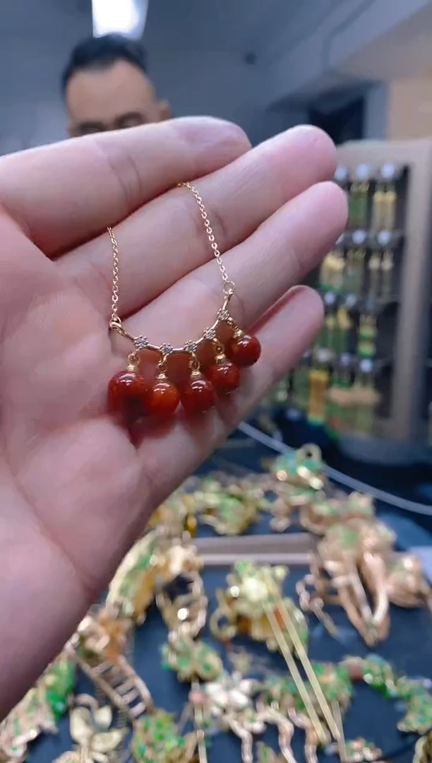 【闪购商品】翡翠耳饰合金134翡翠锁骨链