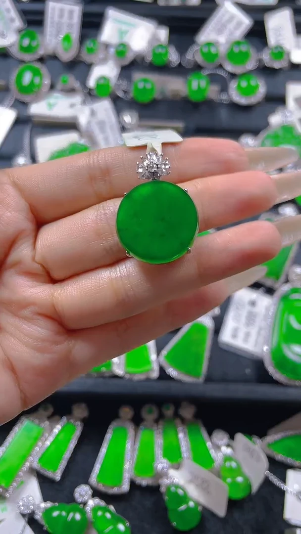 颈饰银S925镶嵌翡翠11