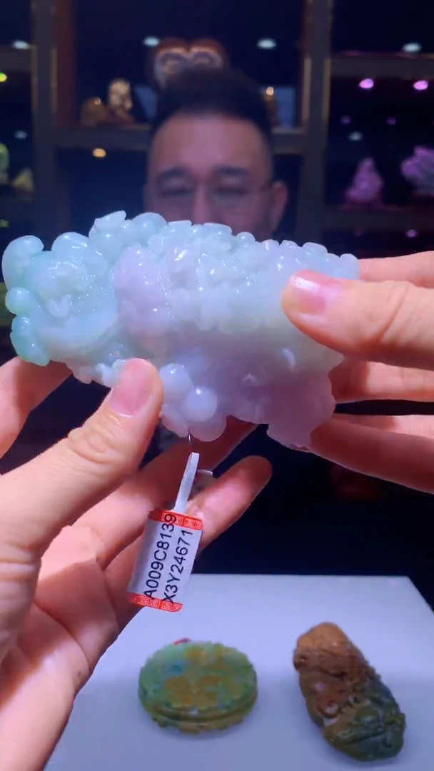 未镶嵌定制翡翠8002hm-毛货摆件(赠底座珠链)35