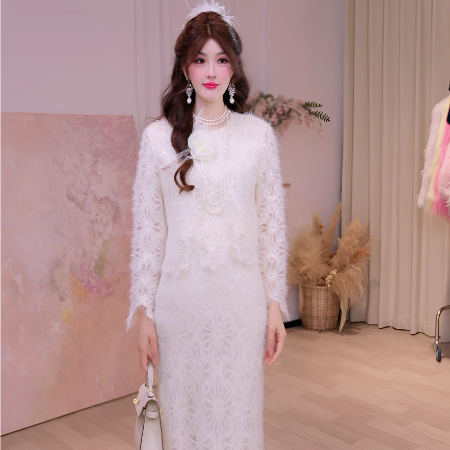 【设计师品牌】YINGCHOI 2025 秋季新款 三色两件套手工套装