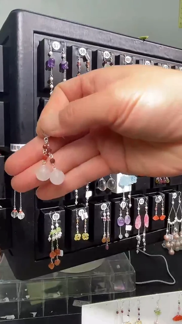 紫晶耳饰银S925镶嵌思* 思Y