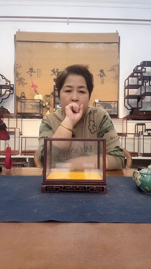 红酸枝木类木头款玻璃罩441