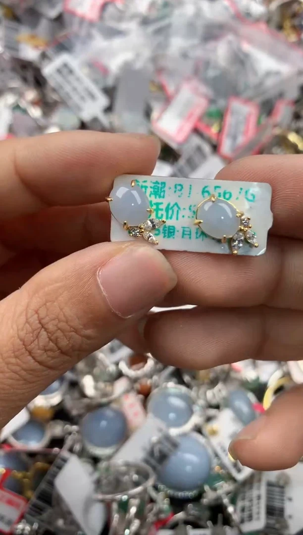 银S925镶嵌戒指翡翠101010---10