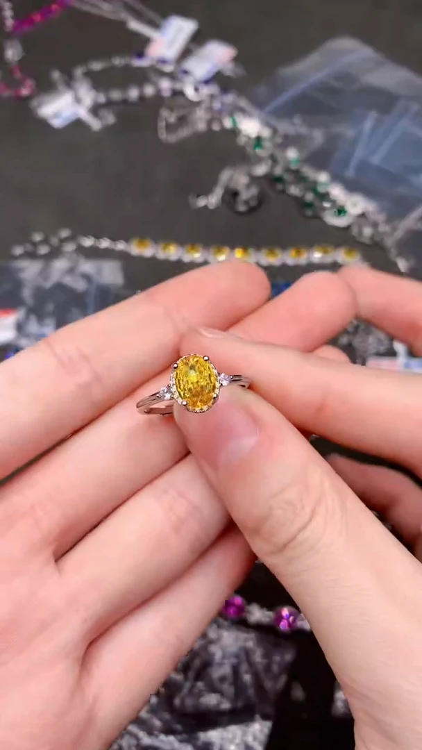 【闪购商品】彩色蓝宝石戒指银S925镶嵌.....