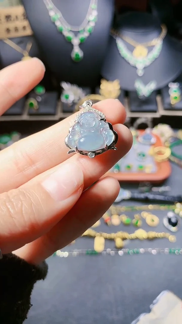 【闪购商品】翡翠项链银S925镶嵌吊坠