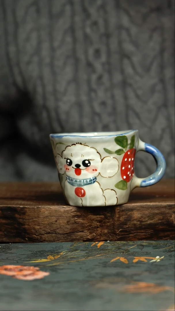 【闪购商品】杯杯釉下彩手工手绘同款陶器